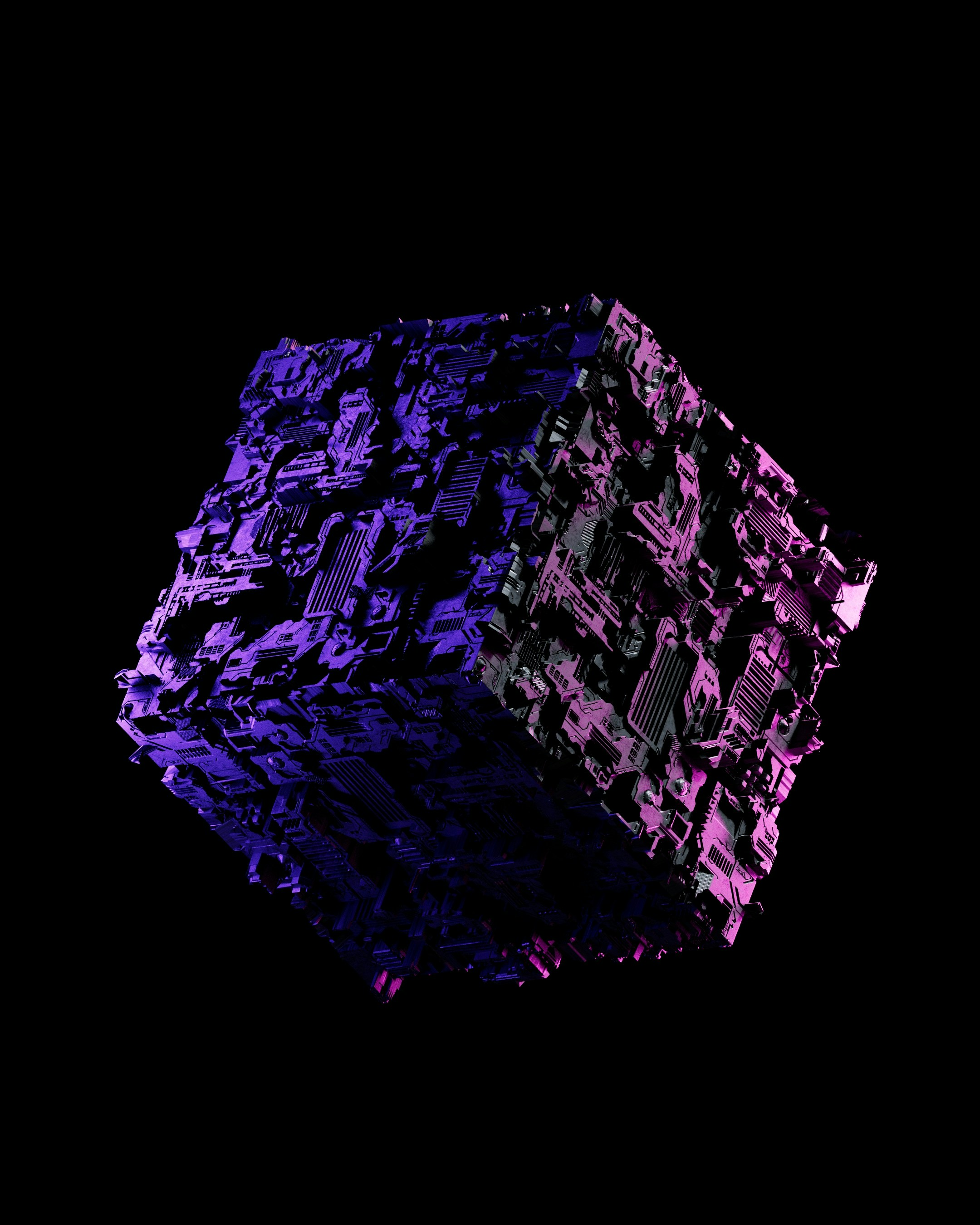 Abstract AI-generated cube artwork